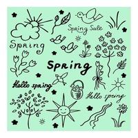 hand drawn spring vector doodle