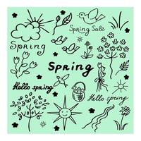 hand drawn spring vector doodle