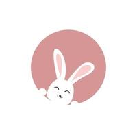 cute bunny on frame design illustration vector