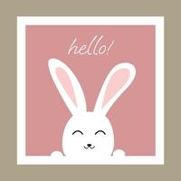 cute bunny on frame design illustration vector