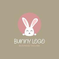 cute bunny logo design concept vector