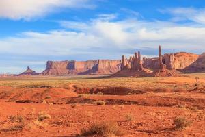 Geological formations in the Monument Valley in winter photo