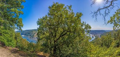 Image of the Rhine near Bingen from a vantage point during the day photo