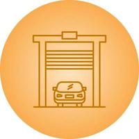 Beautiful Car in garage Vector line icon