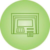 Beautiful ATM machine Vector line icon
