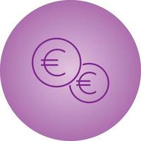 Beautiful euro coin Vector line icon
