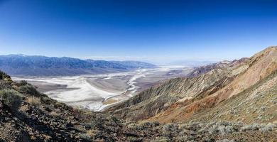 Panoramic picture over Death Valley from Dantes viewpoint in winter photo