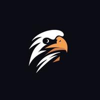 Eagle head mascot cartoon image in white and orange colors. vector