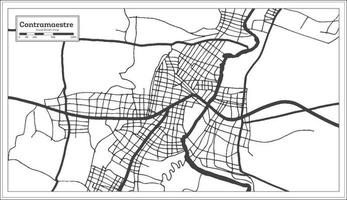 mapa de la ciudad de contramaestre cuba en color blanco y negro en estilo retro. esquema del mapa. vector