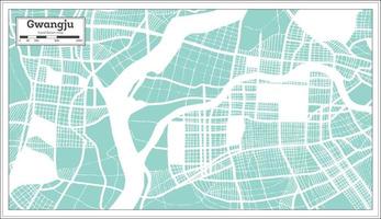 Gwangju South Korea City Map in Retro Style. Outline Map. vector