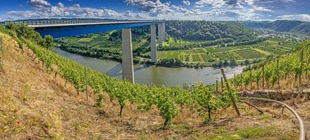imagen panorámica sobre el río alemán mosel con el puente del valle del mosel foto