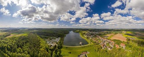 Aerial view on lake Twiste in the German province of northern Hesse during daytime photo