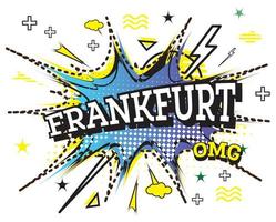 Frankfurt Comic Text in Pop Art Style Isolated on White Background. vector