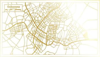 Gaborone Botswana City Map in Retro Style in Golden Color. Outline Map. vector