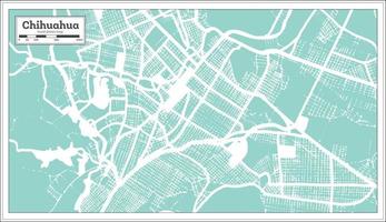 Chihuahua Mexico City Map in Retro Style. Outline Map. vector