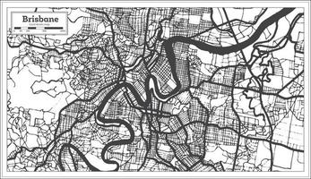 Brisbane Australia City Map in Black and White Color. Outline Map. vector