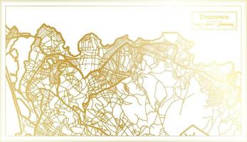 mapa de la ciudad de freetown sierra leona en estilo retro en color dorado. esquema del mapa. vector