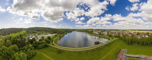 Aerial view on lake Twiste in the German province of northern Hesse during daytime photo