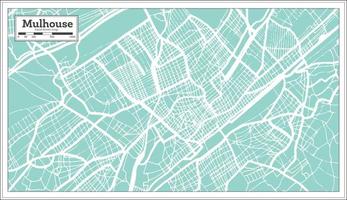 mapa de la ciudad de mulhouse francia en estilo retro. esquema del mapa. ilustración vectorial vector