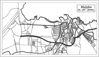 mapa de la ciudad de malabo guinea ecuatorial en estilo retro. esquema del mapa. vector