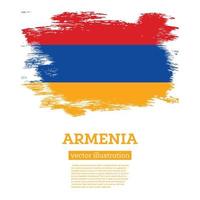 bandera de armenia con pinceladas. día de la Independencia. vector