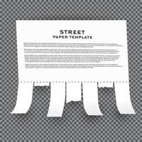 Tear off Stripes of Paper Sheet On Transparent Background. Street Advertisement Template With Copy Space. vector