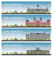 Set of University Campus Study Banners. vector