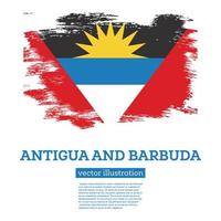 Antigua and Barbuda Flag with Brush Strokes. Independence Day. vector