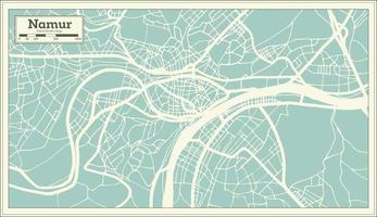 Namur City Map in Retro Style. Outline Map. vector