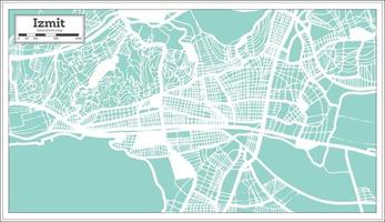 mapa de la ciudad de izmit turquía en estilo retro. esquema del mapa. vector