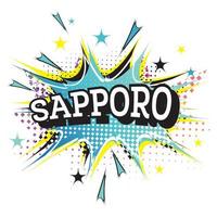 Sapporo Comic Text in Pop Art Style Isolated on White Background. vector