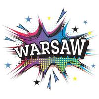 Texto cómico de Varsovia en estilo pop art. vector