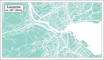 mapa de la ciudad de lucerna suiza en estilo retro. esquema del mapa. vector