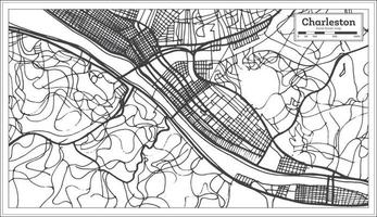 Charleston USA City Map in Retro Style. Outline Map. vector