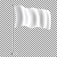 White Textile Waving Empty Flag on Transparent Background. vector