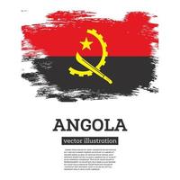 bandera de angola con pinceladas. día de la Independencia. vector