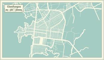 mapa de la ciudad de cienfuegos cuba en estilo retro. esquema del mapa. vector