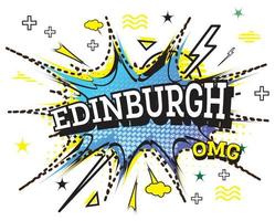 Edinburgh Comic Text in Pop Art Style Isolated on White Background. vector