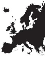 mapa de europa aislado en un fondo blanco. vector