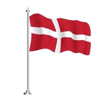 Denmark Flag. Isolated Wave Flag of Denmark Country. vector