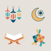 simple and colorful ramadan icon vector