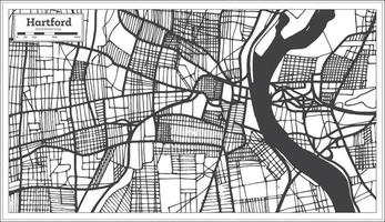 Hartford USA City Map in Retro Style. Outline Map. vector