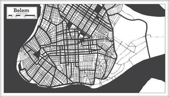 mapa de la ciudad de belem brasil en color blanco y negro en estilo retro. esquema del mapa. vector