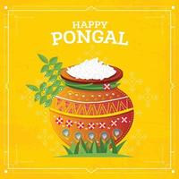 Happy Pongal Harvest Festival of Tamil Nadu South India. vector