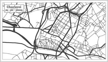 mapa de la ciudad de charleroi bélgica en color blanco y negro. esquema del mapa. vector