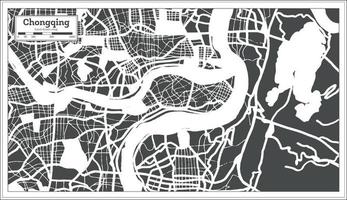 Chongqing China City Map in Retro Style. Outline Map. vector