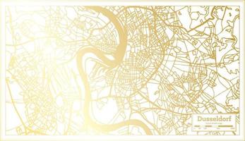 Dusseldorf Germany City Map in Retro Style in Golden Color. Outline Map. vector