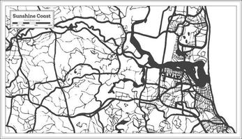 Sunshine Coast Australia City Map in Black and White Color. Outline Map. vector