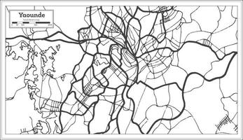 mapa de la ciudad de yaundé camerún en color blanco y negro. esquema del mapa. vector