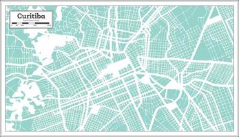 Curitiba Brazil City Map in Retro Style. Outline Map. vector